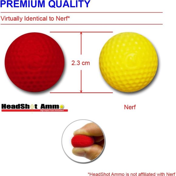 HeadShot Ammo Foam Balls for Toy Gun Refill Pack of Bullets Compatible with Nerf - Picture 2 of 5